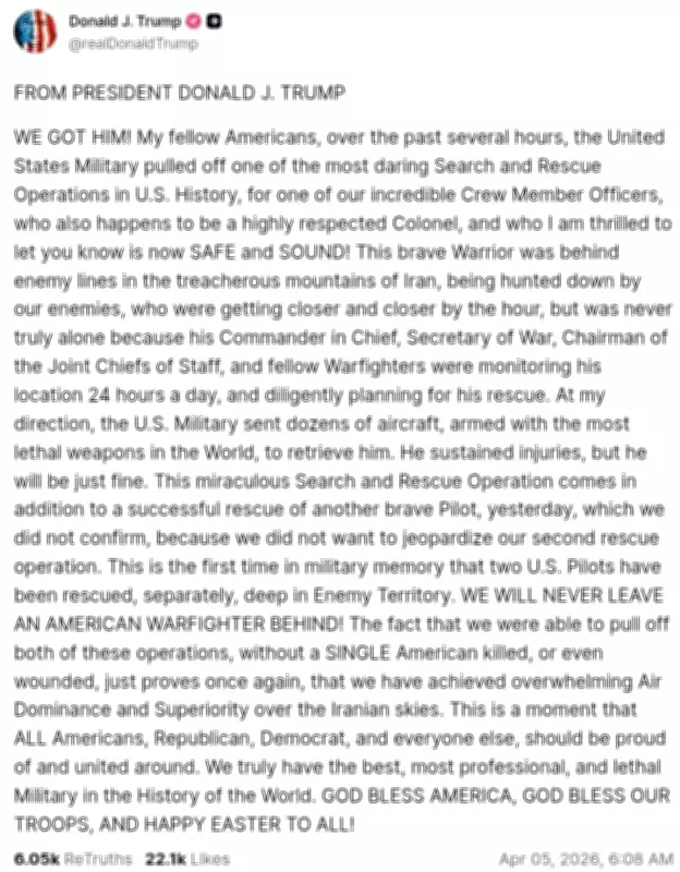 Missing US F-15E Crew Member Rescued in Daring Operation After Iran Downing