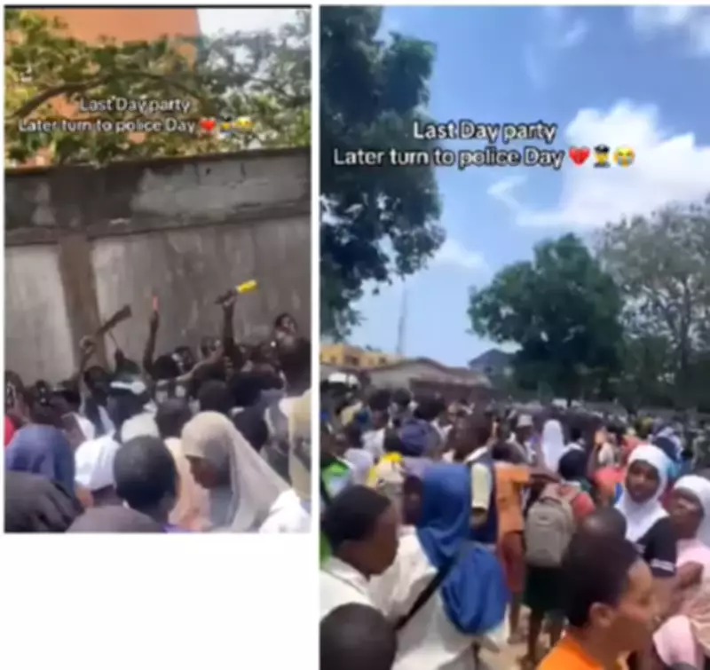 Mushin Secondary School Students Display Axes, Confraternity Signs on Last Day