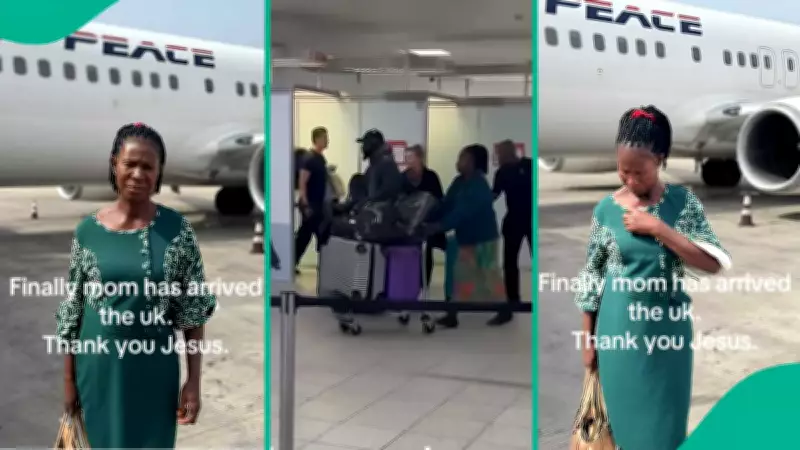 Nigerian Lady Celebrates Mother's Grand Arrival in UK, Heartwarming Reunion