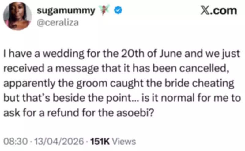 Nigerian Lady Seeks Refund After Wedding Cancelled Over Bride's Infidelity