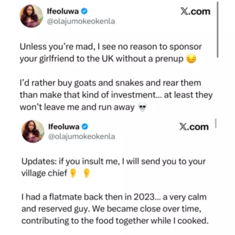 Nigerian Lady Warns Men: Sponsor Girlfriend to UK Without Prenup is Madness