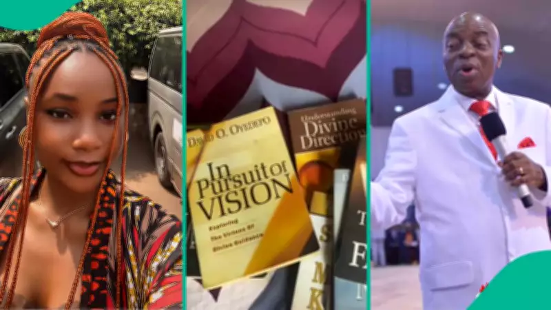Nigerian Lady's Collection of 34 Bishop Oyedepo Books Goes Viral Online