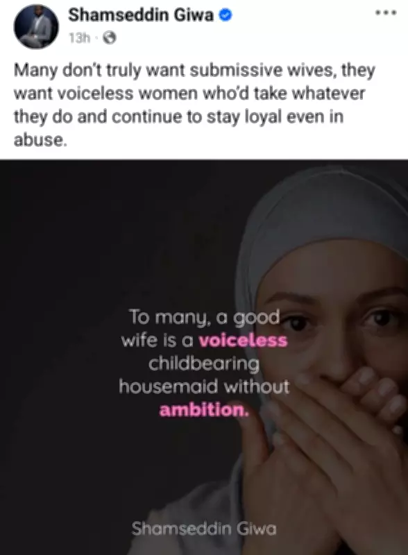 Nigerian Man Criticizes Concept of 'Good Wife' as Voiceless Housemaid