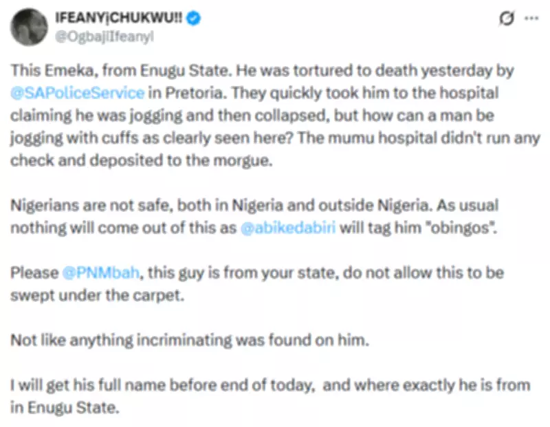 Nigerian Man Demands Justice After Alleged Police Killing in South Africa