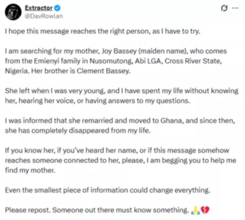Nigerian Man's Heartfelt Search for Mother Who Left When He Was Young