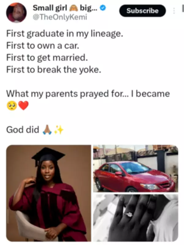 Nigerian Woman Kemi Celebrates Historic Family Milestones as First Graduate