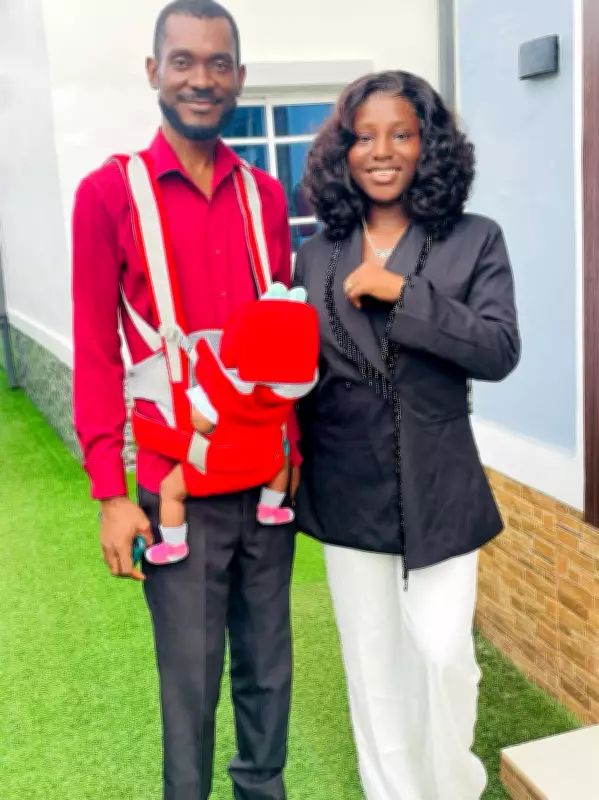 Nigerian Woman Slams Society for Judging Husband Carrying Baby