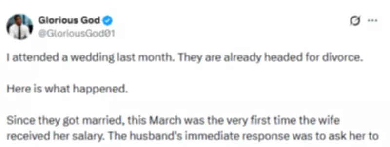 One-Month Marriage Faces Divorce Over Wife's Salary Control Dispute