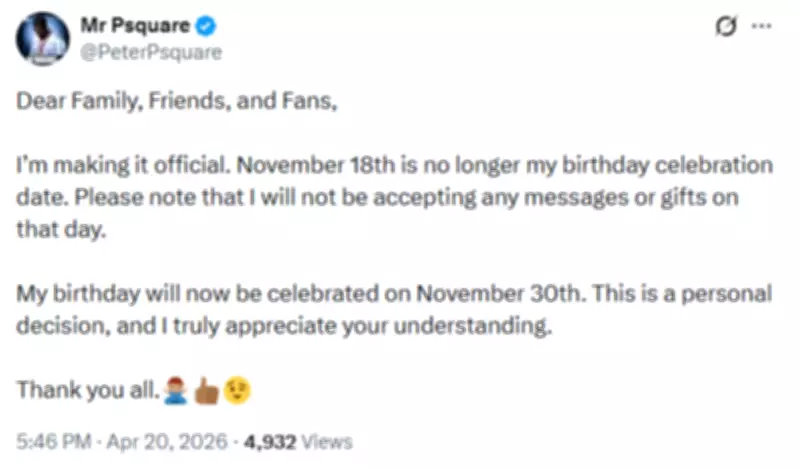 Peter Okoye Announces Separate Birthday from Twin Brother Paul Okoye