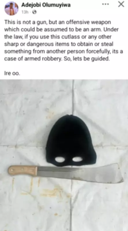 Police Warn: Using a Cutlass to Steal is Armed Robbery Under Nigerian Law