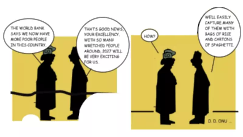Political Cartoon Commentary on Nigeria's Socio-Economic Challenges