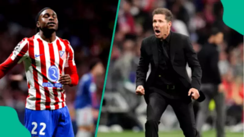 Simeone Praises Lookman Despite Miss vs Arsenal in Champions League