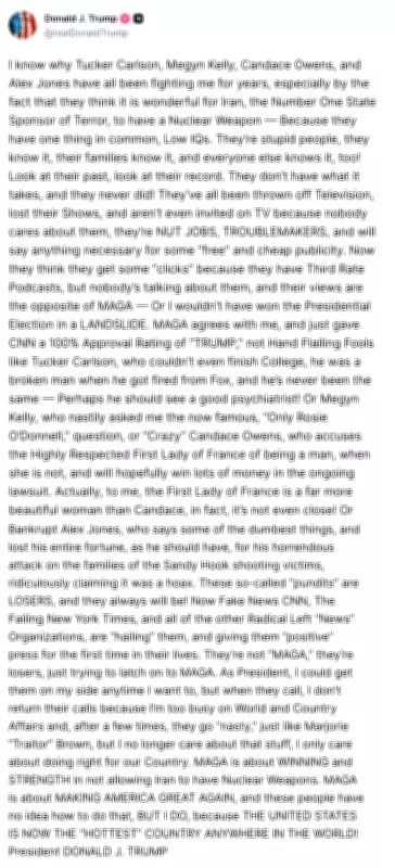 Trump Attacks Former MAGA Allies Over Iran War Stance, Calls Them 'Stupid'