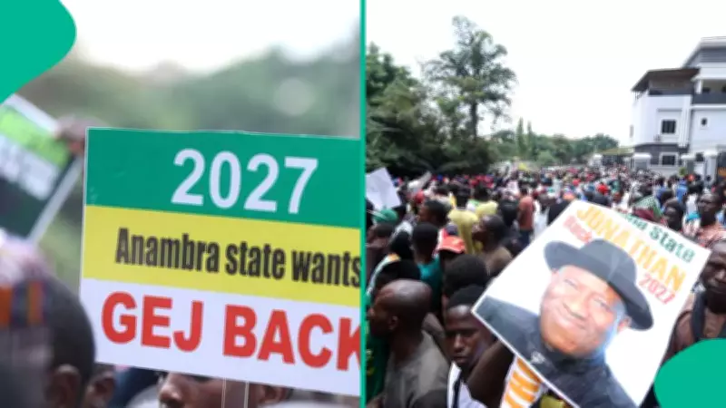 Youths Demand Goodluck Jonathan's 2027 Presidential Bid in Abuja Protest