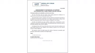 Arewa APC Forum in Kano Withdraws Support for President Tinubu's Second Term