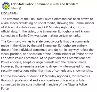 Edo Police Deny Endorsing Governor’s Aide’s Threat to Hand Over ADC Members, Insult Peter Obi