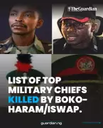 Five Top Nigerian Military Officers Killed by Boko Haram and ISWAP Insurgency
