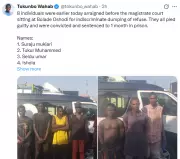 Lagos Court Sentences Eight to One Month for Illegal Refuse Dumping