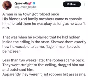 Man Killed After Revealing Ceiling Hideout from Initial Robbery Attack