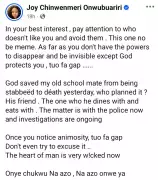 Nigerian Lady Warns: Avoid People Showing Animosity After Friend's Attack Plot