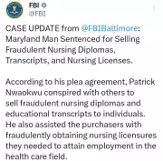 Nigerian Man Sentenced to 21 Months in US Nursing Diploma Scam