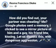 Nigerian Woman Discovers Ex-Boyfriend's Infidelity via Google Photos Memory
