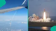 Passenger Captures NASA Artemis II Rocket Launch From Plane Window, Video Goes Viral