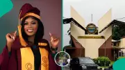 UNILAG Graduate Visits Father's Grave in Convocation Gown, Emotional Photos Go Viral