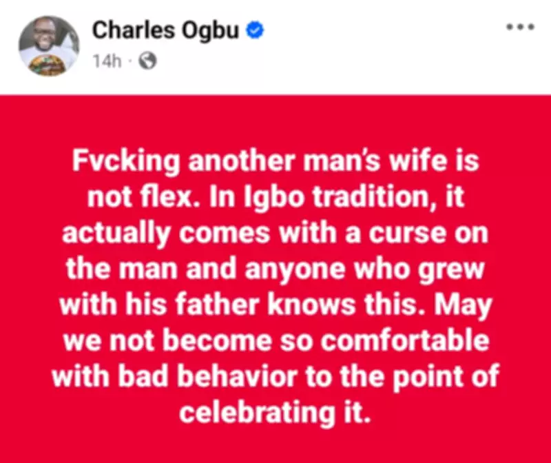 Igbo Tradition: Sleeping with Another Man's Wife Attracts a Curse, Says Writer