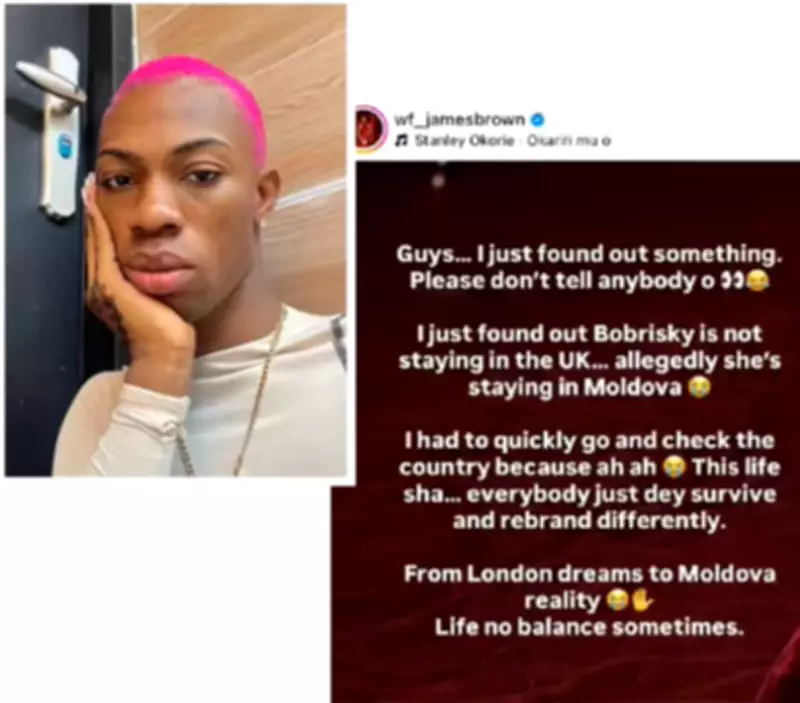 James Brown Claims Bobrisky Lives in Moldova, Not UK