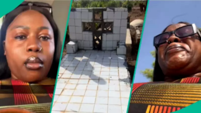 Lady Heartbroken After First Visit to Late Father's Gravesite in Emotional Video