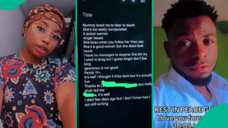 Lady Mourns Elder Brother's Death, Shares Message He Left 3 Days Before Passing