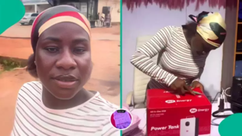 Lady Trends After Displaying Receipt for Itel Power Tank Purchase