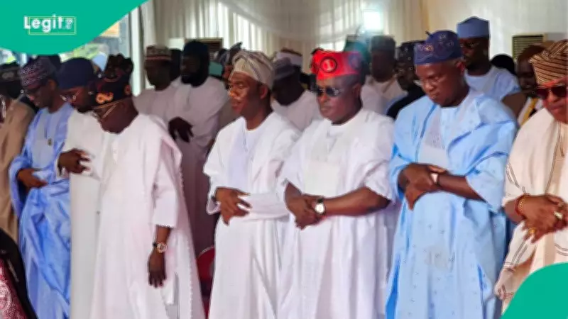 Nigeria Tinubu Joins Fashola, APC Leaders for Eid Prayers at Dodan Barracks in Lagos