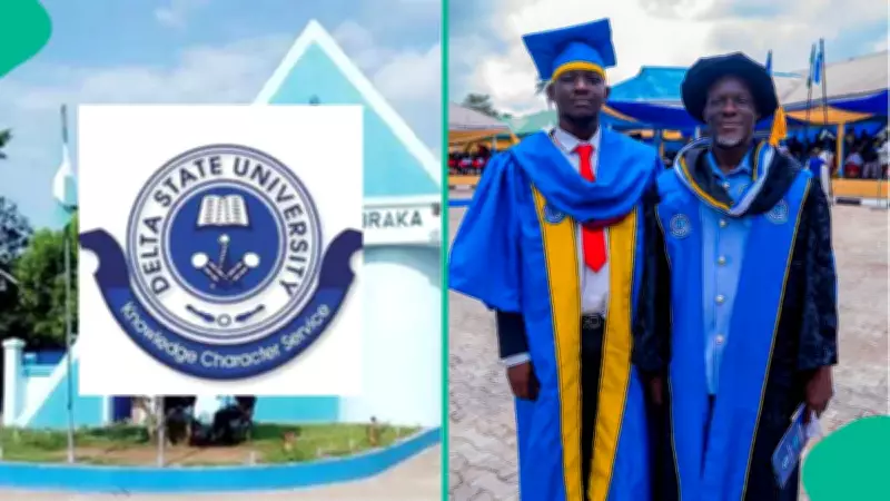Nigerian Father and Son Earn Postgraduate Degrees Together at DELSU Convocation