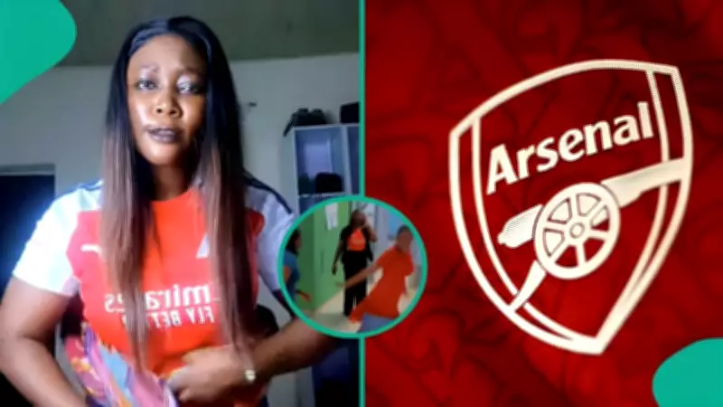 Nigerian Lady Wears Arsenal Jersey to Office After Premier League Win