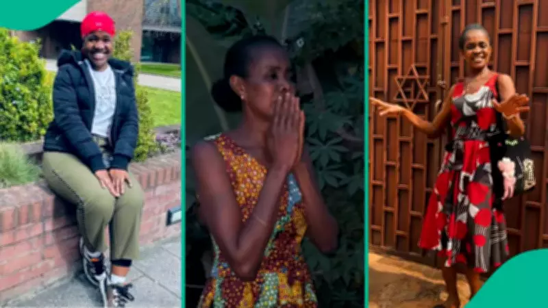 Nigerian Lady's Emotional Mother Falls to Knees in Tears Over Daughter's UK Visa Approval