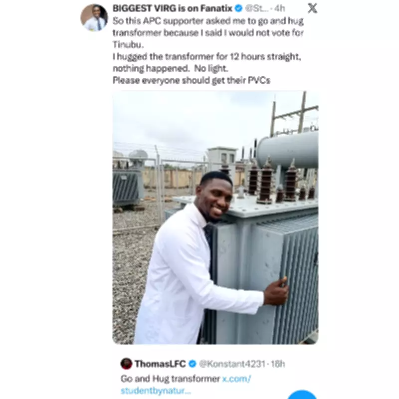 Nigerian man claims hugging transformer for 12 hours failed to produce electricity