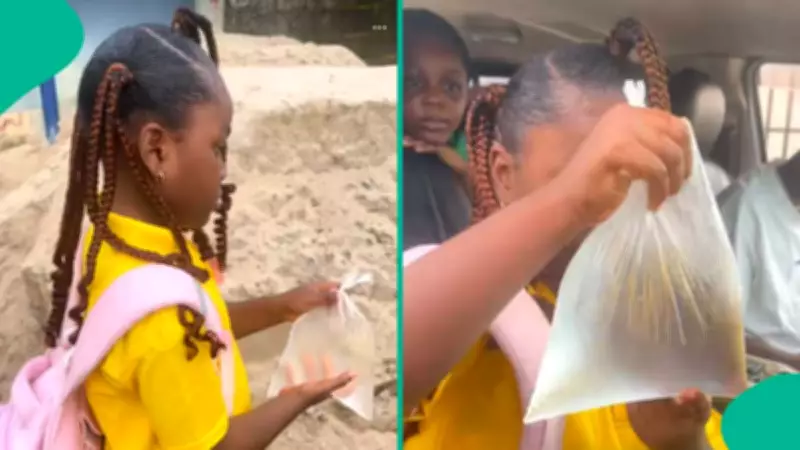 Nigerian Mum Uses Nylon Bag for Daughter's Water After Repeated Bottle Losses
