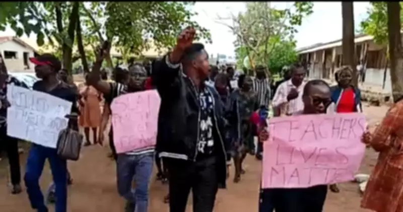Oyo teachers protest abduction of seven colleagues in Ogbomoso school attacks