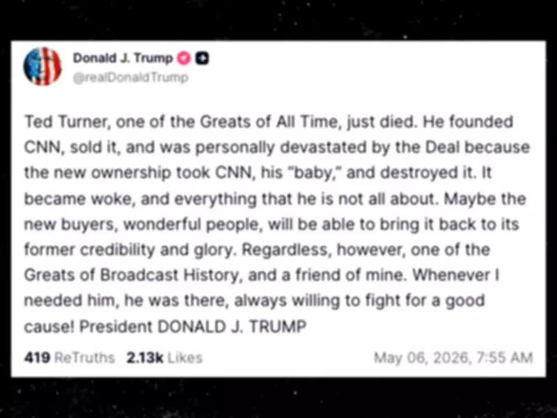 Trump Praises Ted Turner, Slams CNN as 'Totally Woke' in Tribute