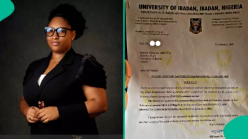 UI Law Graduate with Second Class Upper Displays Statement of Result