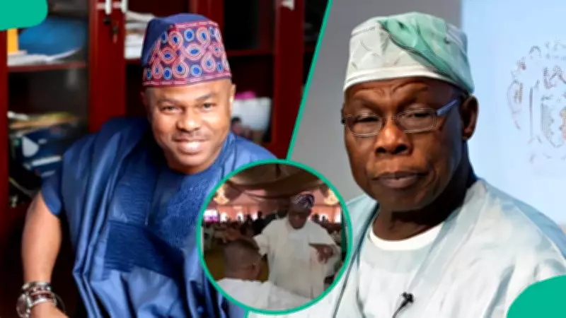 Yinka Ayefele and Obasanjo Share Heartwarming Moment at Event