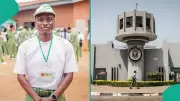 Corps Member at University of Ibadan Shows Off Two Awards Received During POP