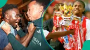 Kanu Celebrates Arsenal's First Premier League Title in 22 Years