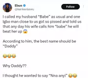 Man Threatens to Beat Wife for Calling Him 'Babe' Instead of 'Daddy', X User Shares Shock