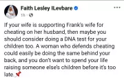 Nigerian Woman Advises Men to DNA Test Kids if Wives Support Cheating