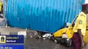 One Hospitalised as Container Falls on Bus in Lagos Accident