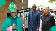 Peter Obi Attends Burial of Catholic Bishop Chukwu in Ebonyi