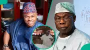 Yinka Ayefele and Obasanjo Share Heartwarming Moment at Event